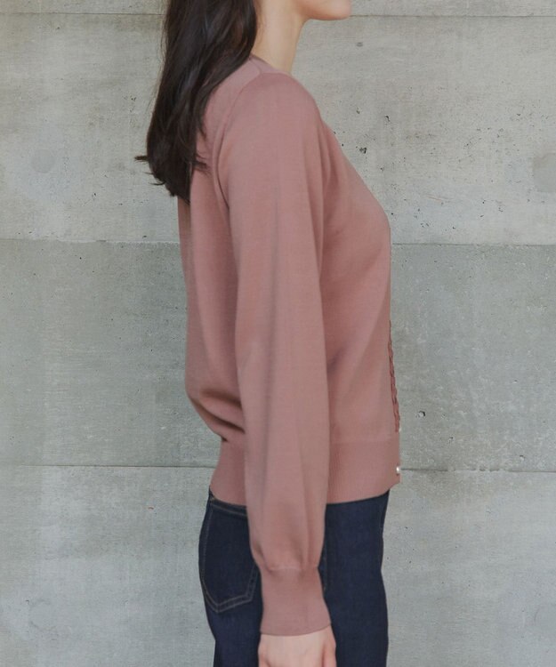 Tiaclasse 【洗える】レースカーディガン ピンク