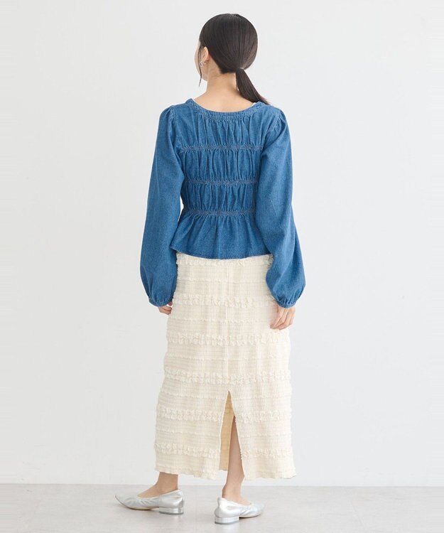 earth music&ecology デニムリボンシャツ Medium Indigo