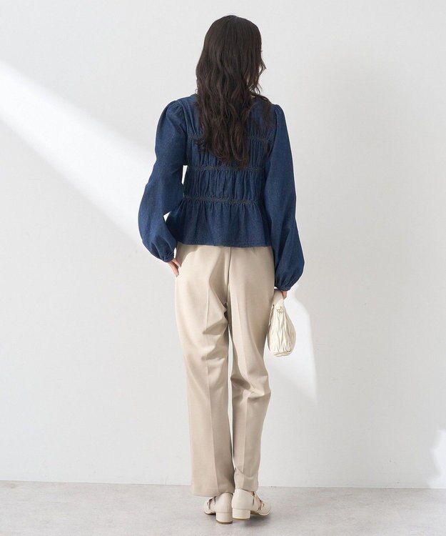 earth music&ecology デニムリボンシャツ Indigo