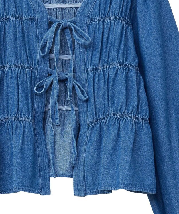 earth music&ecology デニムリボンシャツ Medium Indigo