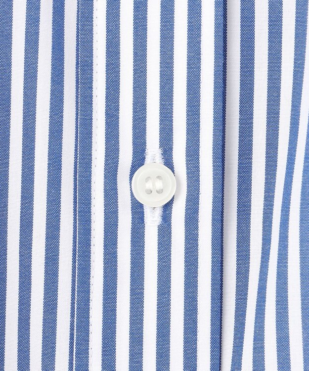 #Newans 【洗濯機可】ロールアップカフスシャツ ブルーストライプ