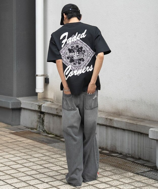 WEGO ペイズリーグラフィックBIG　T（SS） ブラック