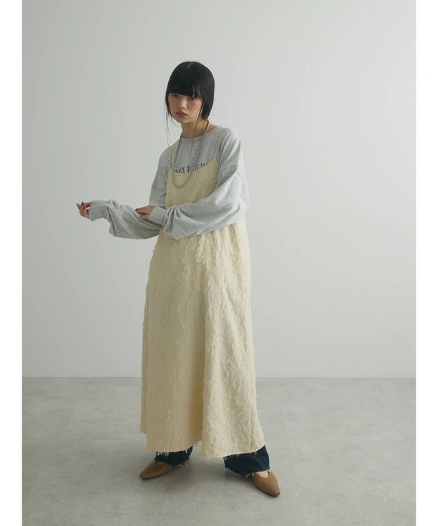 Green Parks armonia．フェザージャガードキャミワンピース Ivory