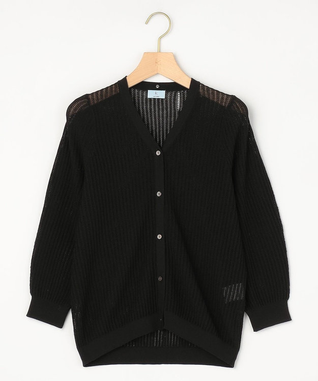 組曲 【先行予約・WEB限定】レーシーニット レース襟付き カーディガン ブラック系