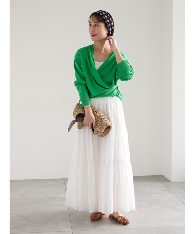 Te chichi 【雑誌掲載アイテム】2WAYカシュクールVネックカーディガン《2026 spring catalog item》 グリーン