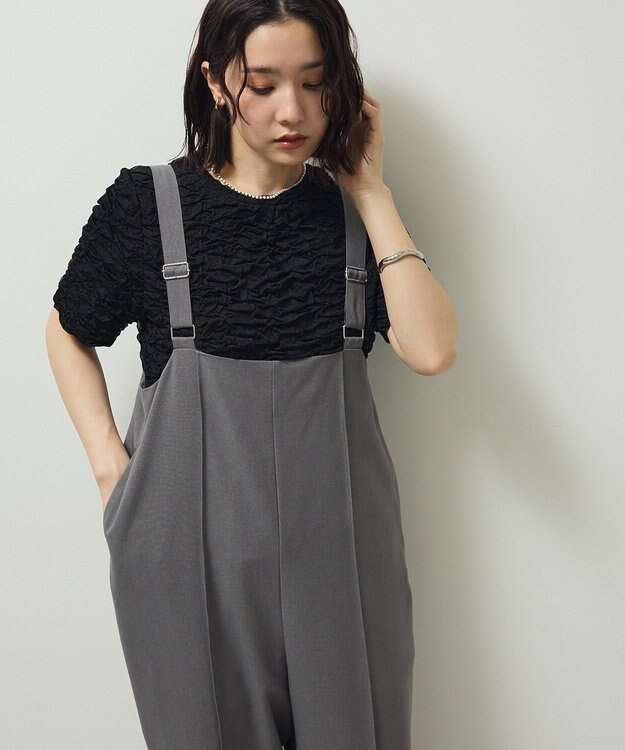 Green Parks ピンタックサロペット Gray