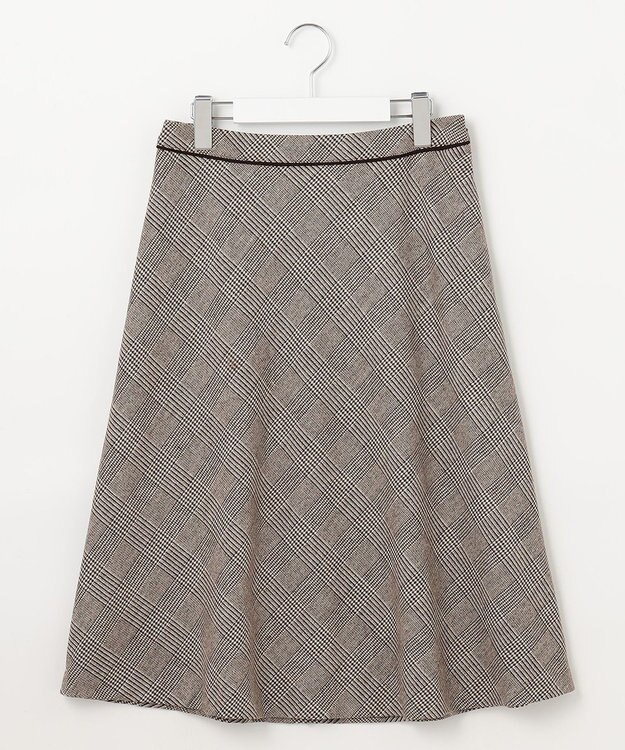 J.PRESS LADIES クラシカル グレンチェック フレアー スカート ダークブラウン系3