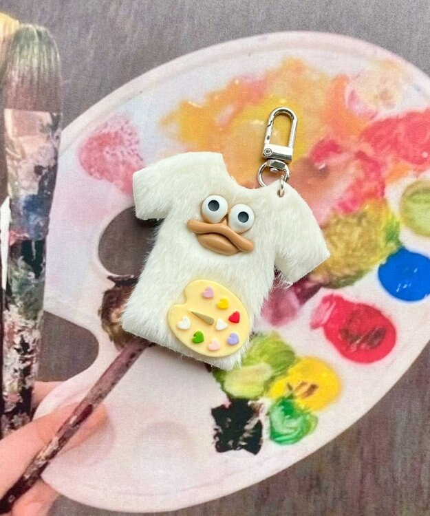 WEGO ルンルン部活ユニフォームモンスターぬいぐるみキーホルダー ホワイト