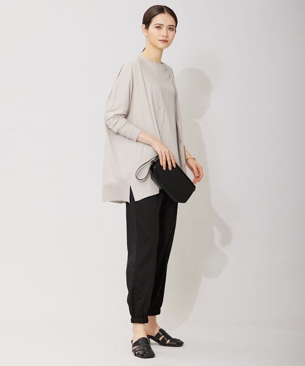 ICB 【洗える】ヴィスコースワイド カーディガン トープ系