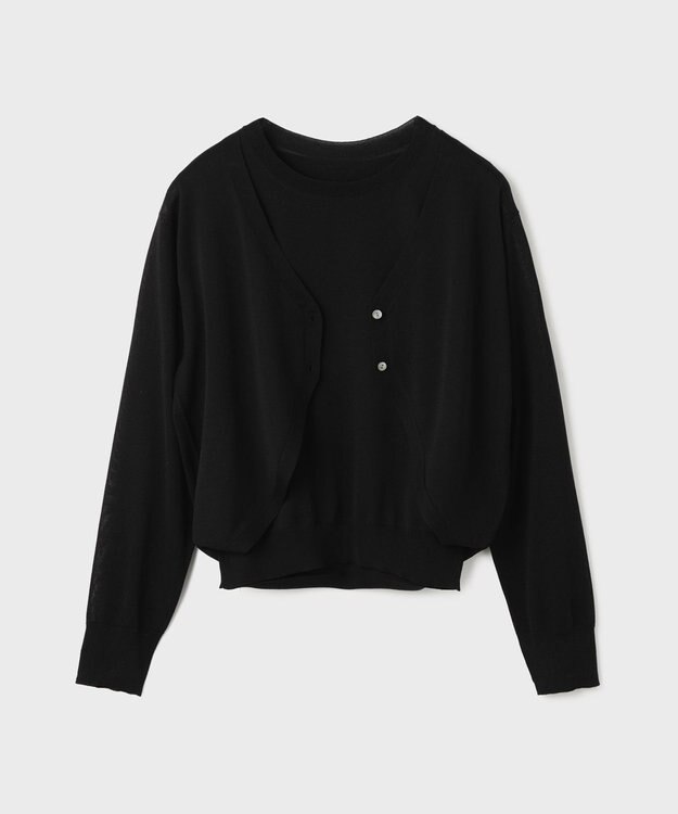 GRACE CONTINENTAL レイヤードニットトップ ブラック