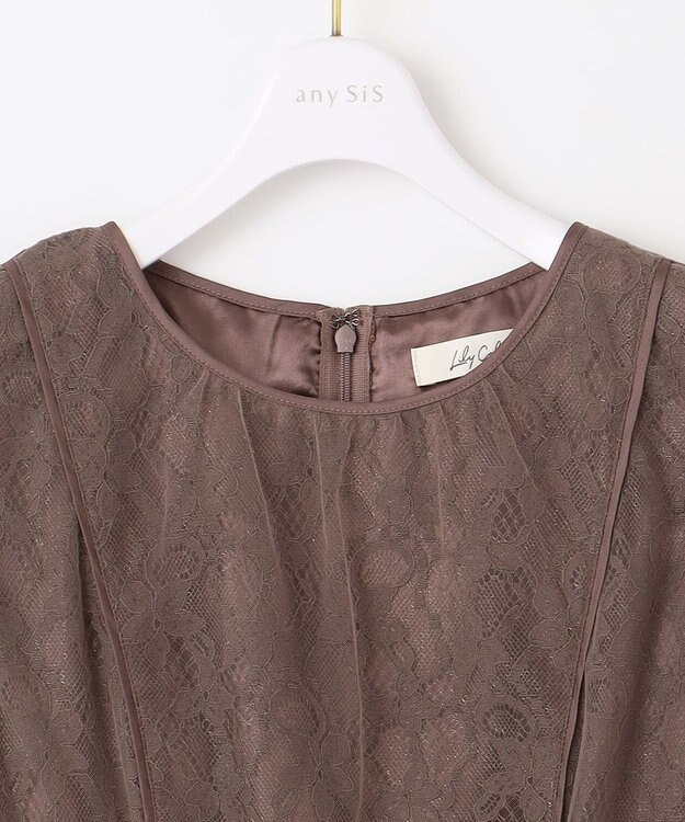 ANY SIS 【Lily calin】シアーレースクラシック ドレス モカ