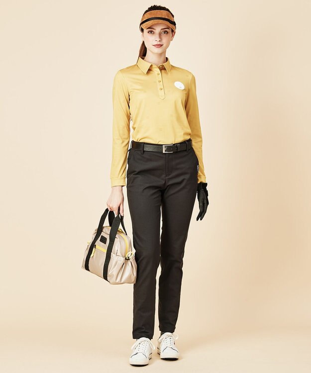 23区GOLF 【WOMEN】ワッペンプリント鹿の子シャツ キャメル系