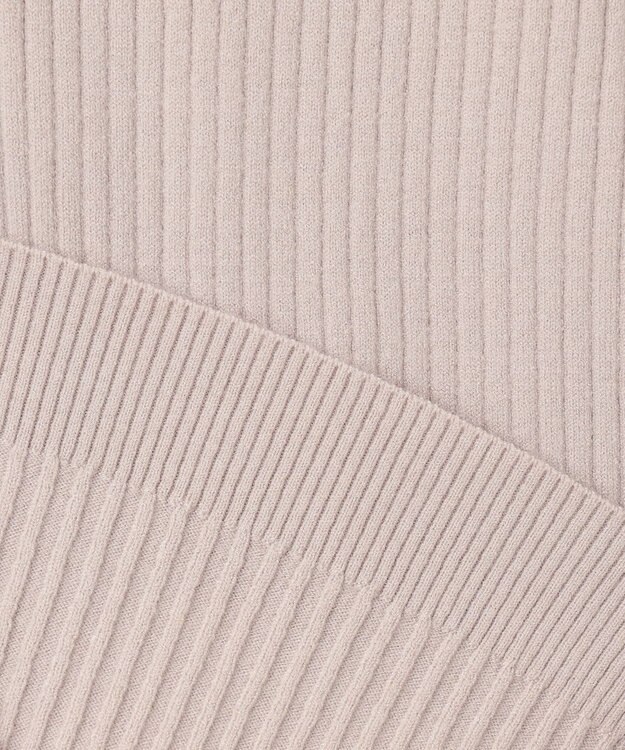 UNFILO 【吸湿発熱】リブ タートルネック ニット グレージュ