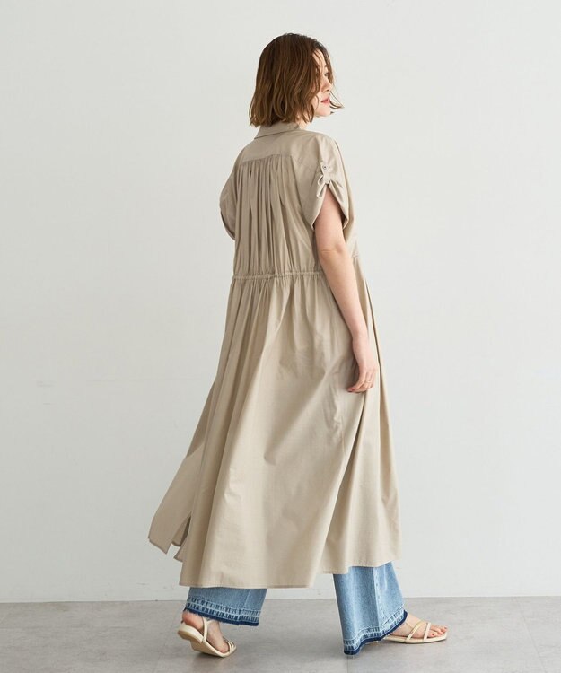 YECCA VECCA 【ORGABITS】タックシャツワンピース Beige