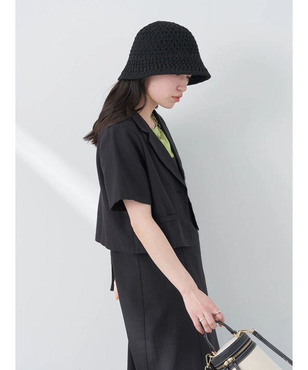 earth music&ecology リサイクルポリエステルブレンドショートシャツ Black