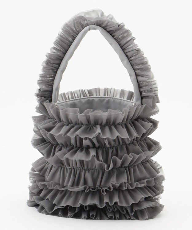 LA BAGAGERIE 【MONICA】チュールフリル2WAYバッグ グレー