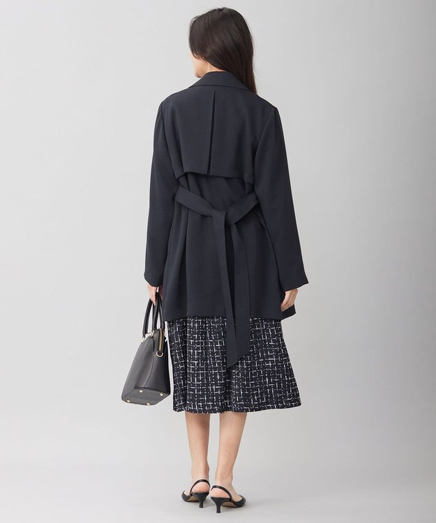 自由区 トロトレンチミドル丈 コート ネイビー系