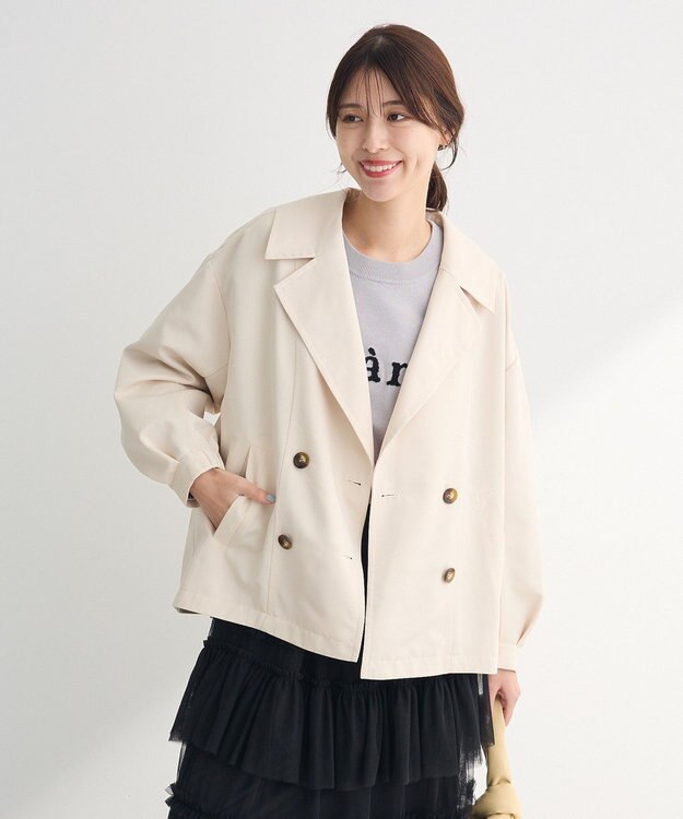 Green Parks 撥水加工　ショート丈トレンチコート Light Beige