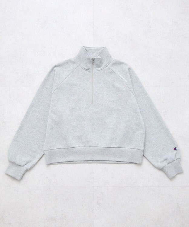 earth music&ecology チャンピオン　ｅｍａｅハーフジップ裏毛プルオーハ Gray Mixture