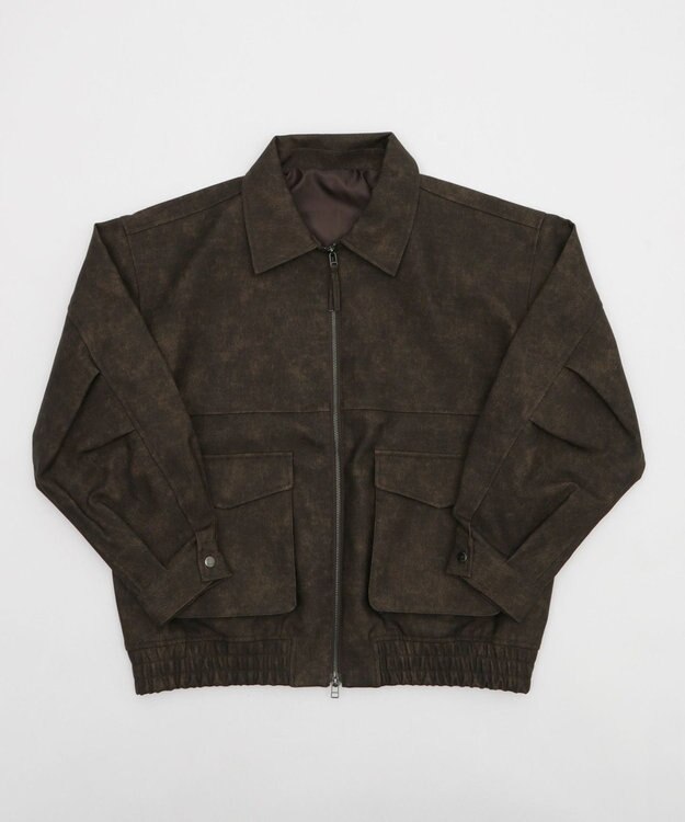 WEGO 【25年秋冬新作/ユニセックス着用ITEM/SMLサイズ展開】PUダブルZIPフライトブルゾン ブラウンその他