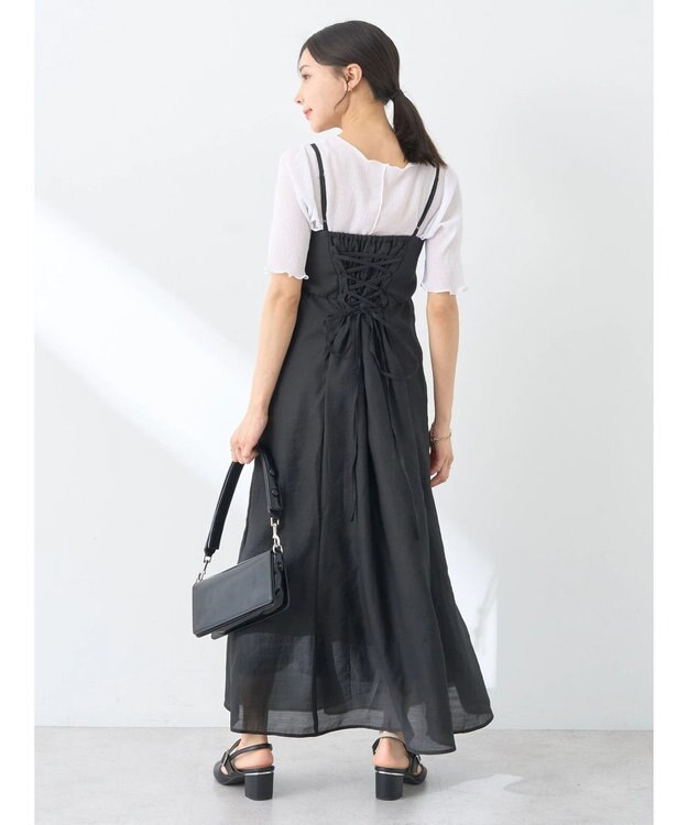 earth music&ecology バックレースアップワンピース Black