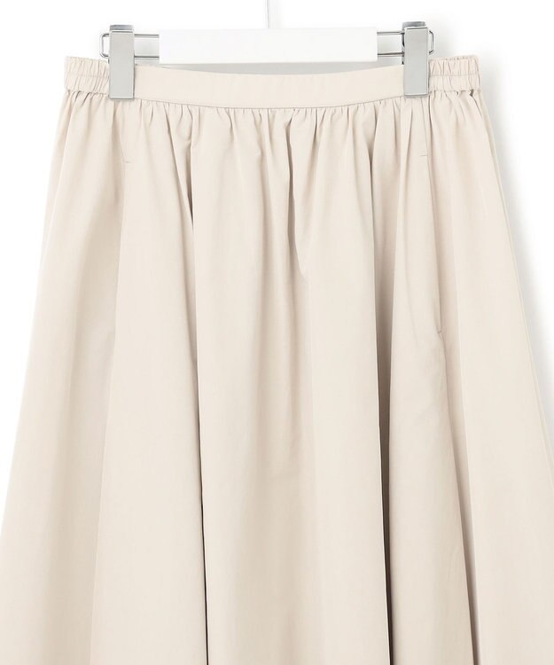 23区 L 【洗える】ハイカウントライトタフタ ギャザースカート ベージュ系