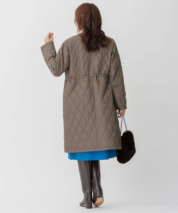 自由区 【洗える/リバーシブル】ブライトキルト リバーシブルコート カーキ系