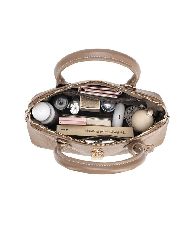 style code 【PADMA/パドマ】 キーチャーム付 本革ハンドバッグ トープ