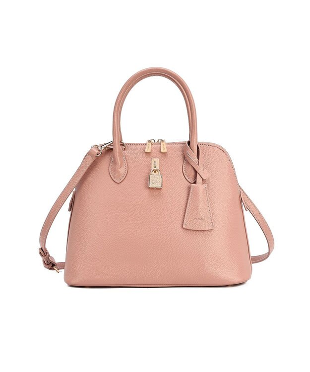 style code 【PADMA/パドマ】 キーチャーム付 本革ハンドバッグ スモーキーピンク