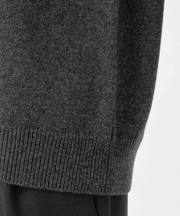 23区 【R(アール)】マイクロンメリノウール パールトリム ニット チャコールグレー系