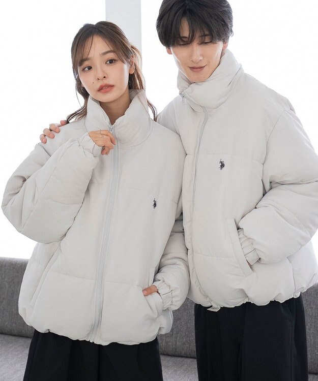 WEGO 【WEB限定/Sサイズ新登場/お気に入り登録者数5万人越えの大人気アイテム】U.S. POLO ASSN.別注パデッドジャケット ライトグレー