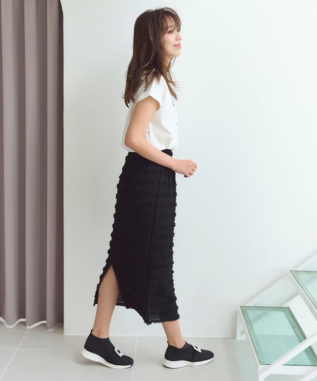 Feroux フレンチスリーブロゴプリント Tシャツ ホワイト系