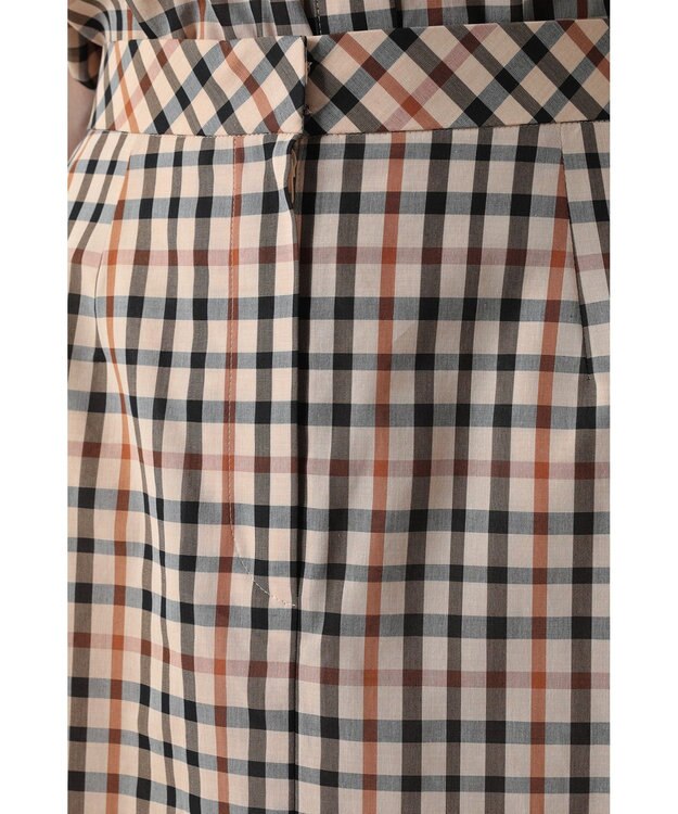 DAKS コットンボイル ペプラム フレアスカート ハウスチェック