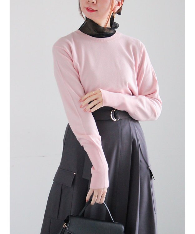 Te chichi プレーンニット(吸湿発熱) ピンク