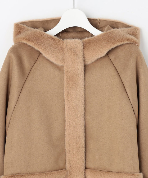 ANY SIS Luxuryフェイクムートン コート キャメル