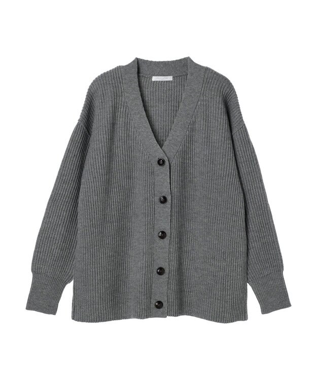 Green Parks 洗える　Ｖネックニットカーディガン Gray Mixture