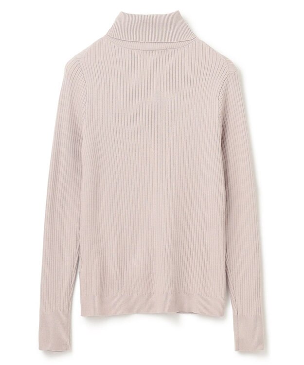 UNFILO 【吸湿発熱】リブ タートルネック ニット グレージュ