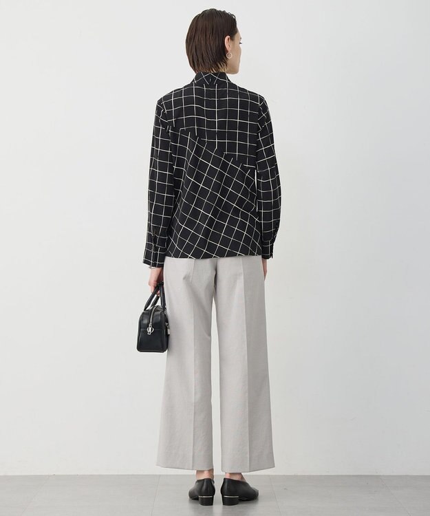 ICB L 【30th ANNIVERSARY】 ウィンドウペンプリント プルオーバーブラウス ブラック×アイボリー