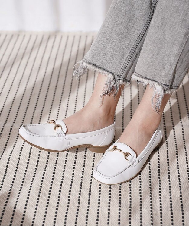 Pointer 本革ビットローファードライビングシューズ ホワイト