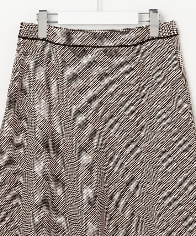 J.PRESS LADIES クラシカル グレンチェック フレアー スカート ダークブラウン系3