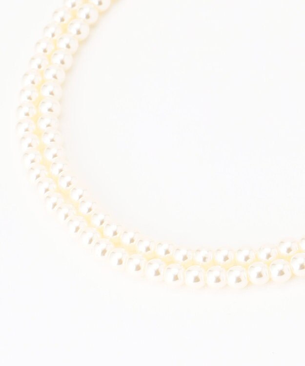 ANY 【ブローチ付】2連フェイクパール ネックレス ゴールド系