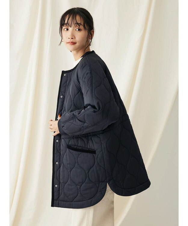 CRAFT STANDARD BOUTIQUE キルティングミドル丈コート Dark Navy