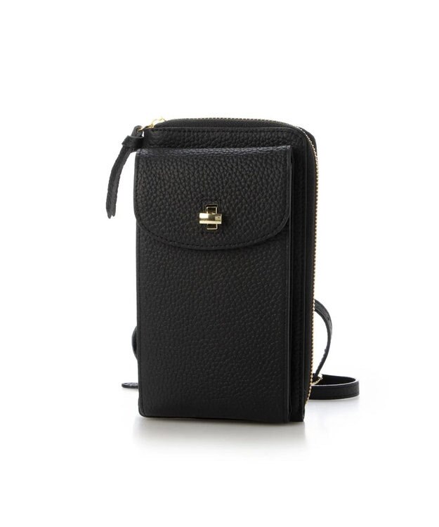 UNBILLION ペルケ perche / 牛革シュリンクタイプモバイルウォレットショルダー　旧8660 ブラック