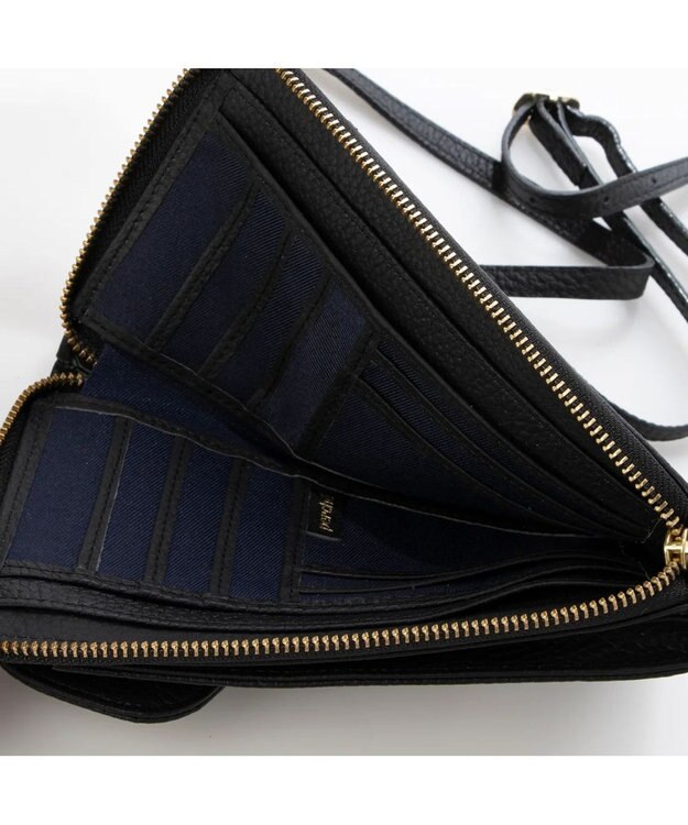 UNBILLION ペルケ perche / 牛革シュリンクタイプモバイルウォレットショルダー　旧8660 ブラック