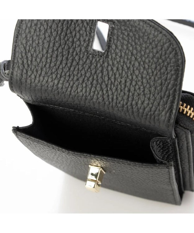 UNBILLION ペルケ perche / 牛革シュリンクタイプモバイルウォレットショルダー　旧8660 ブラック