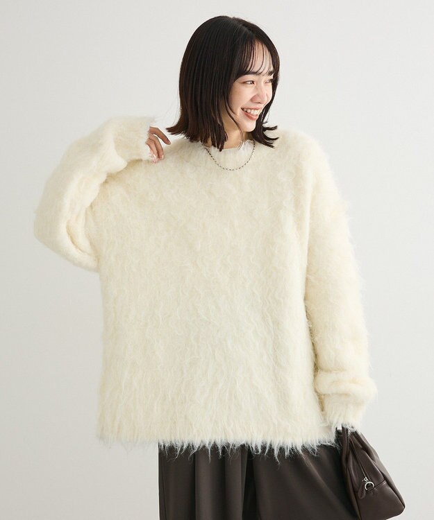 Green Parks ・ｓｗｉｎｇ　ｂｙ　２ｗａｙロング起毛カーディガ Ivory