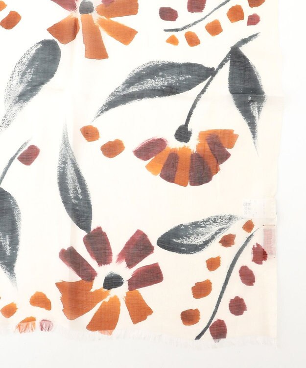 JOSEPH ABBOUD 【CAMERUCCI ARCHIVIO】ランダムフラワーモチーフ ストール ダークブラウン系6