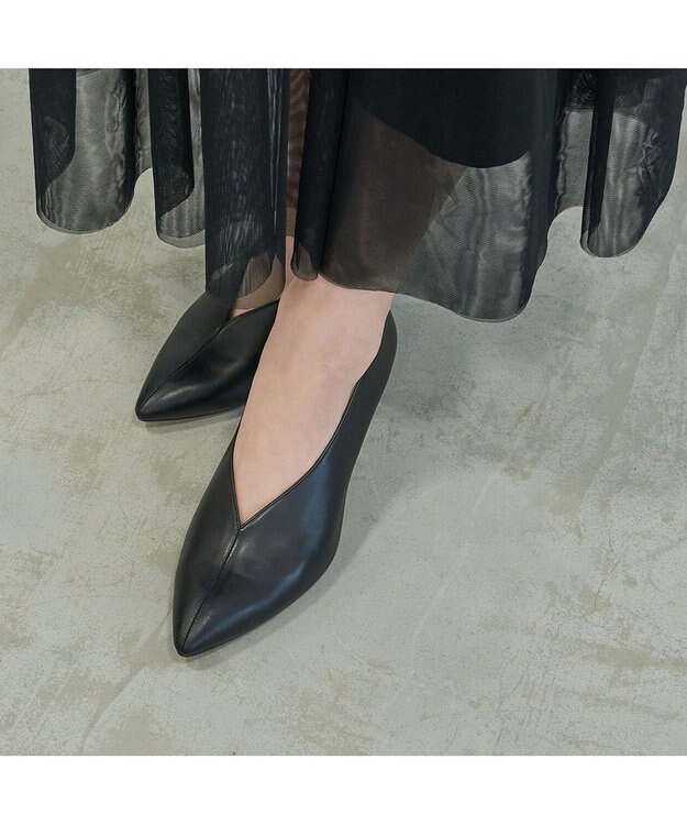 MODE ET JACOMO <carino>カバードポインテッドトゥパンプス ブラック