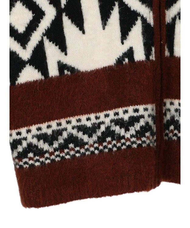 CRAFT STANDARD BOUTIQUE オルテガ柄ニットＺＩＰブルゾン Brown