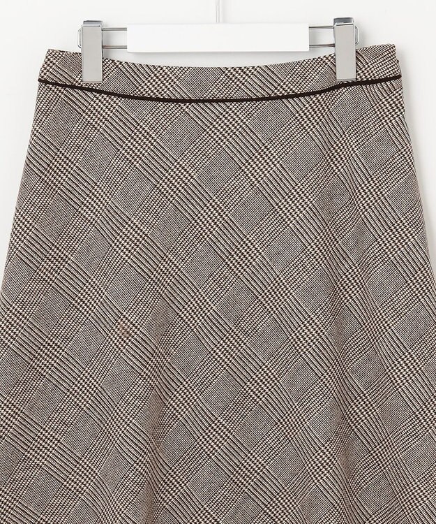 J.PRESS LADIES クラシカル グレンチェック フレアー スカート ダークブラウン系3